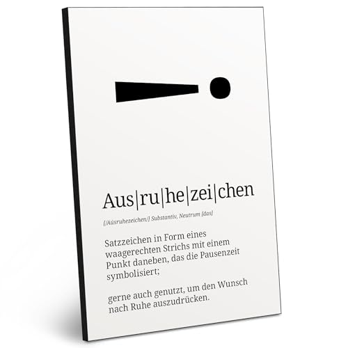 ARTFAVES® Worterklärung Ausruhezeichen | Wortdefinition Bild als Geschenk | Schild Holzbild mit Spruch zum Thema Witzig/Lustig/Büro von ARTFAVES