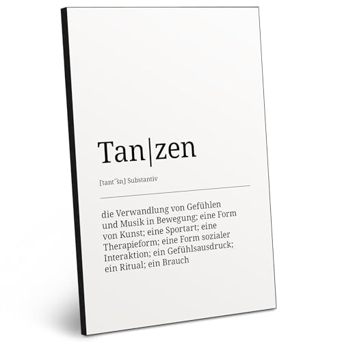 ARTFAVES® Worterklärung Tanzen | Wortdefinition Bild als Geschenk | Schild Holzbild mit Spruch zum Thema Tänzer von ARTFAVES