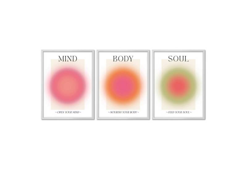 ARTFAVES Bilder-Collage Poster Set - Aura Trio - 3 Deko Wandbilder Affirmationen, Achtsamkeit, (Wandbilder modern, 3 St) von ARTFAVES