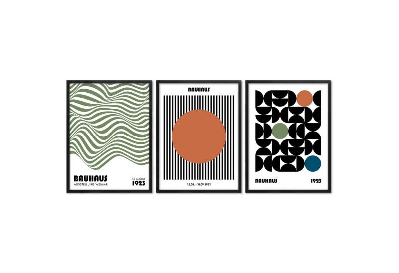 ARTFAVES Bilder-Collage Poster Set - Bauhaus Geometrie 2 - 3 Deko Wandbilder Formen, Kunst, Ab, (Wandbilder modern, 3 St) von ARTFAVES