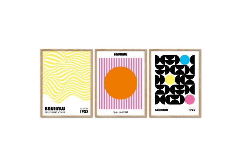 ARTFAVES Bilder-Collage Poster Set - Bauhaus Geometrie 3 - 3 Deko Wandbilder Formen, Kunst, Ab, (Wandbilder modern, 3 St) von ARTFAVES