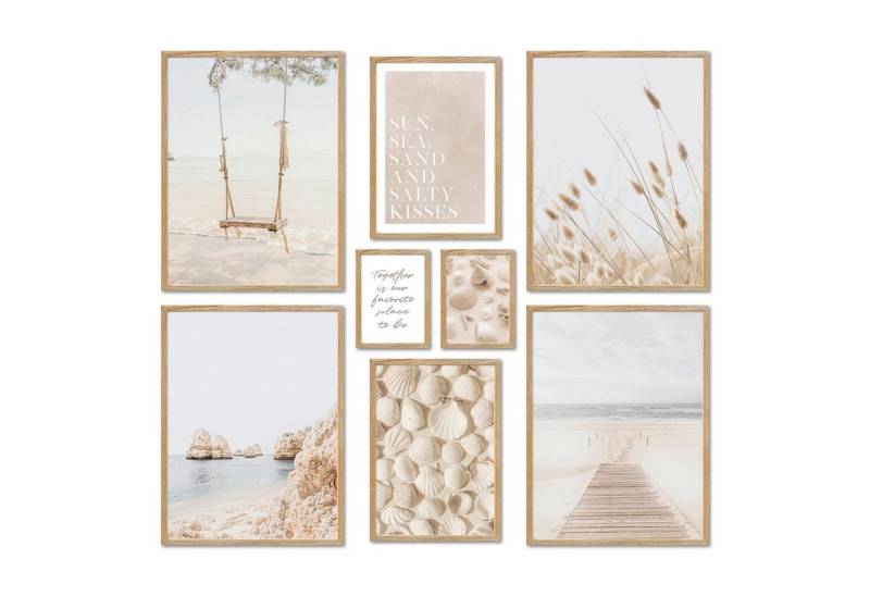 ARTFAVES Bilder-Collage Poster Set - DREAMY BEACH - Deko Wandbilder beige, boho, meer, natur, (Wandbilder modern, 8 St) von ARTFAVES
