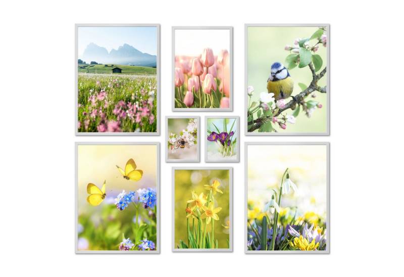 ARTFAVES Bilder-Collage Poster Set - Frühlingserwachen I Frühling I Deko, (Wandbilder modern, 8 St), verschiedene Größen im Set von ARTFAVES