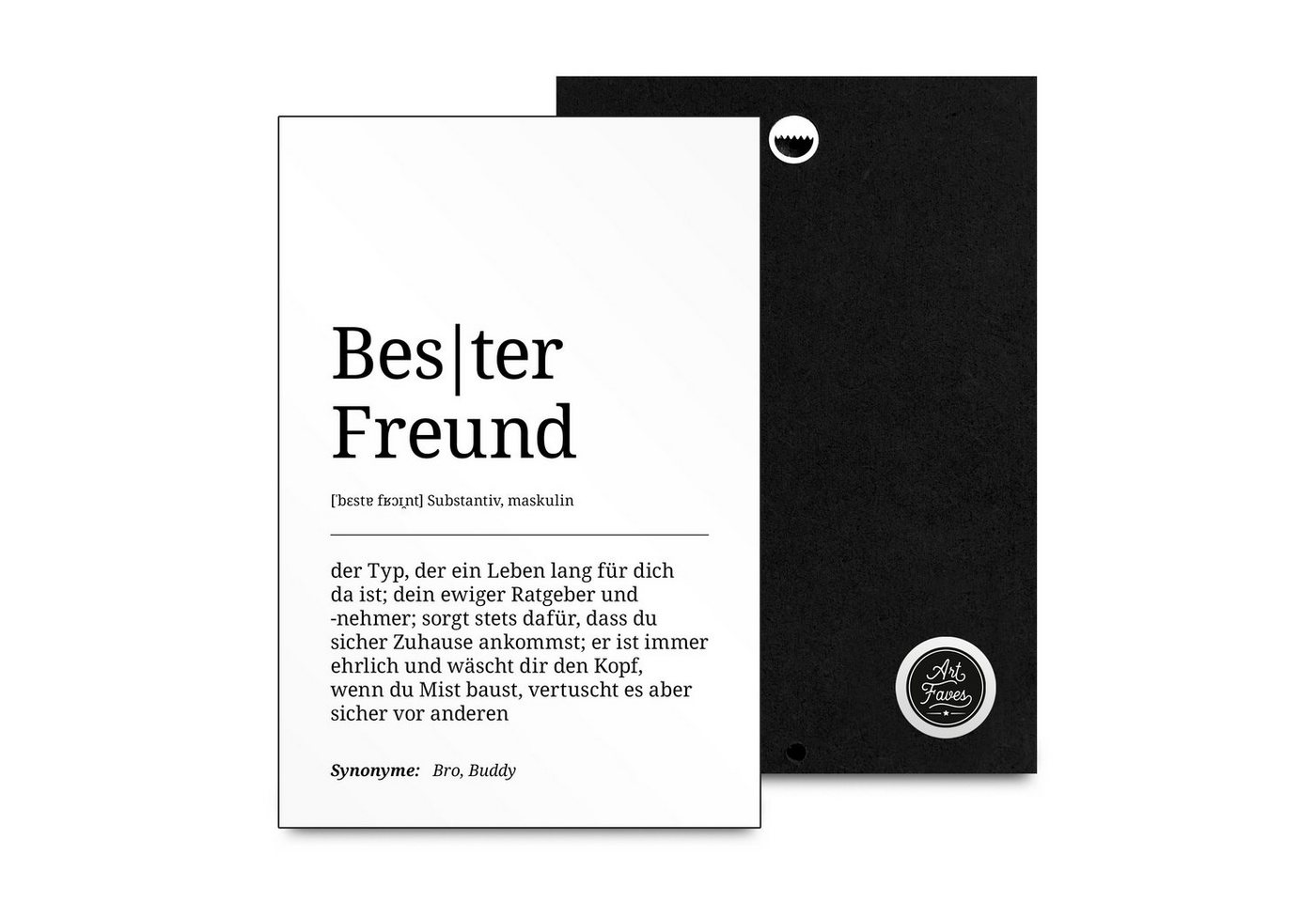 ARTFAVES Holzbild Bester Freund, Geschenk zum Tehma Freundschaft / Bester Freund von ARTFAVES