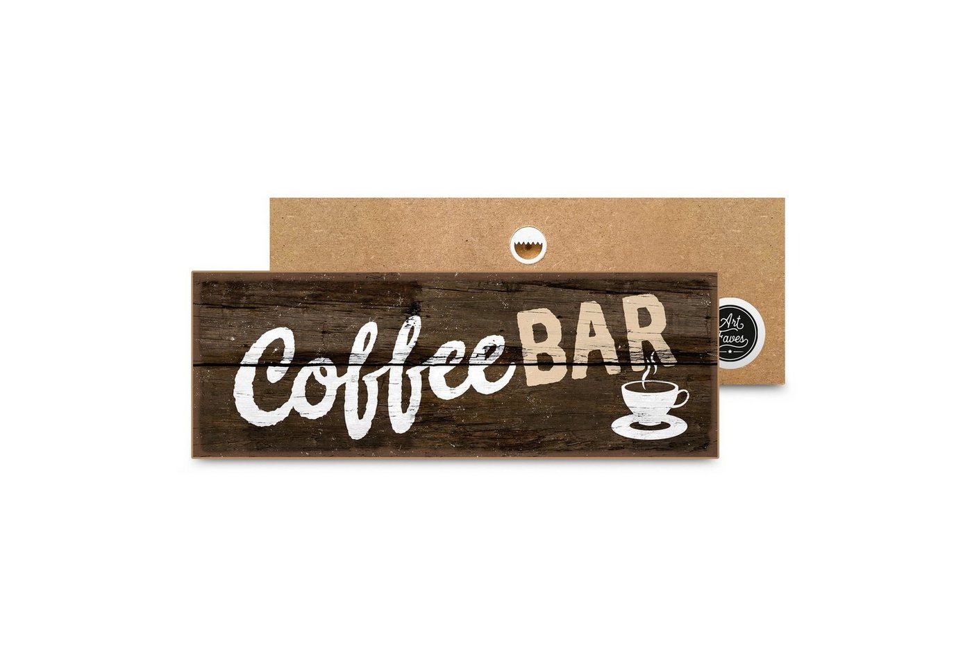 ARTFAVES Holzbild Coffee Bar, Geschenk zum Thema Kaffee, Espresso von ARTFAVES