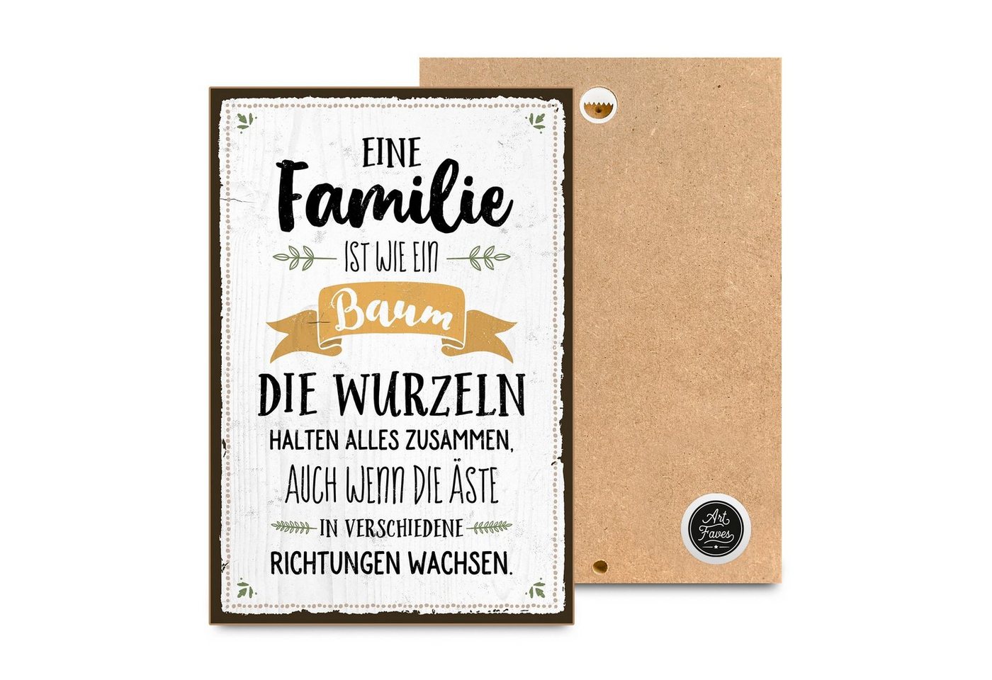 ARTFAVES Holzbild EINE FAMILIE IST WIE EIN BAUM, Geschenk zum Thema Familie, Geschwister von ARTFAVES