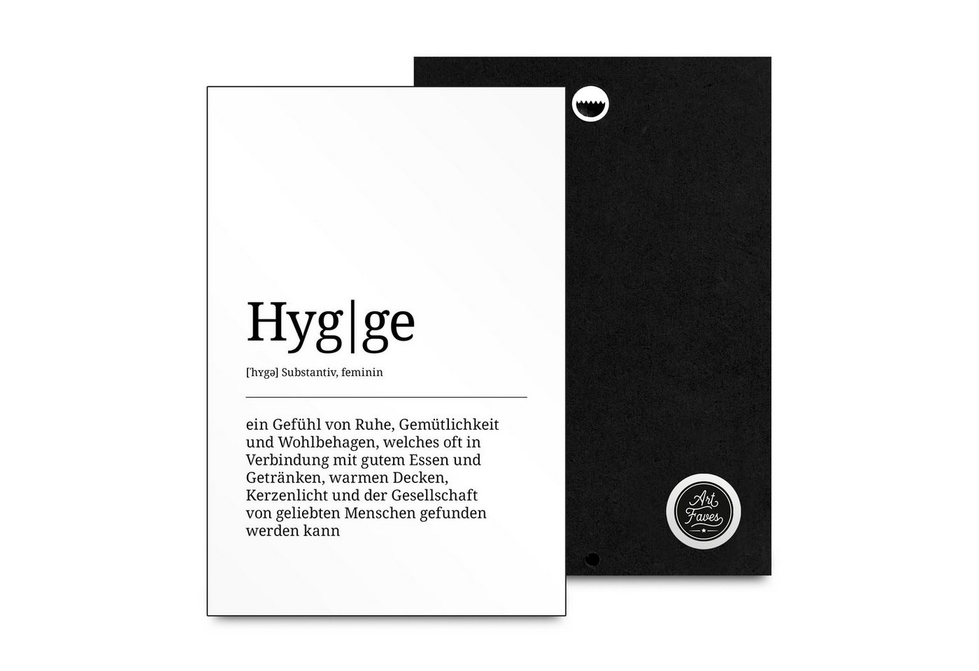 ARTFAVES Holzbild Hygge, Geschenk zum Tehma Zuhause / Skandinavisch von ARTFAVES