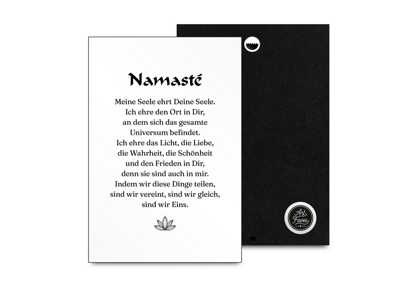 ARTFAVES Holzbild Namasté, Geschenk zum Tehma Liebe / Yoga / Freundschaft von ARTFAVES