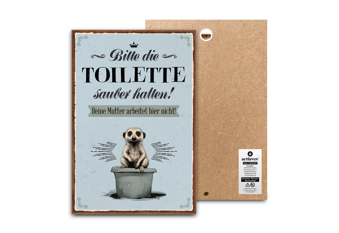 ARTFAVES Holzbild Schild mit Spruch - Bitte die Toilette sauber halten - Bad, Badezimmer ARTFAVES Holzbild Schild mit Spruch - Bitte die Toilette sauber halten - Bad, Badezimmer von ARTFAVES