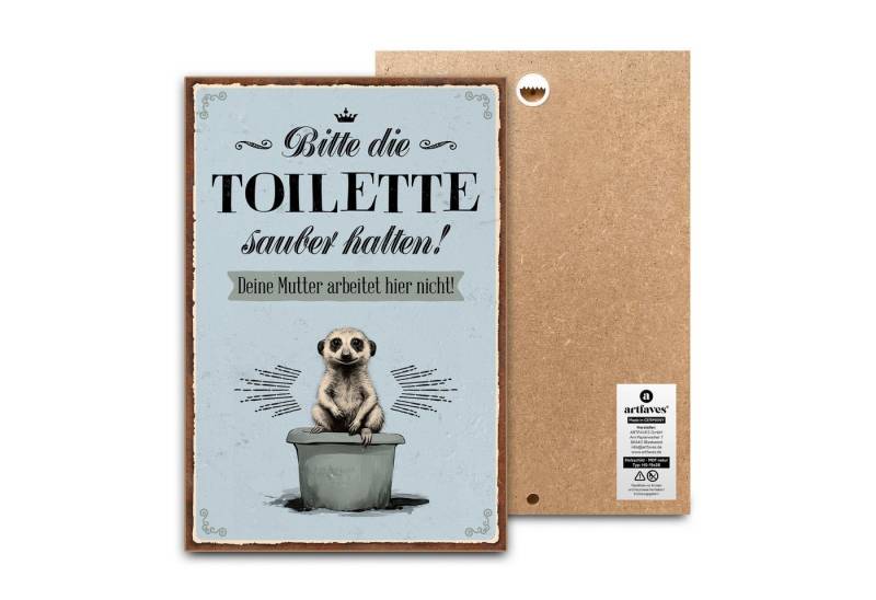 ARTFAVES Holzbild Schild mit Spruch - Bitte die Toilette sauber halten - Bad, Badezimmer ARTFAVES Holzbild Schild mit Spruch - Bitte die Toilette sauber halten - Bad, Badezimmer von ARTFAVES