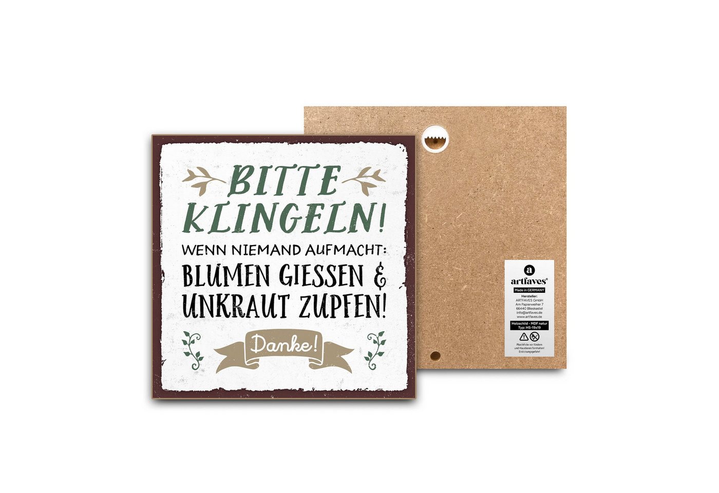 ARTFAVES Holzbild Schild mit Spruch - Bitte klingeln - witzige Sprüche, Zuhause ARTFAVES Holzbild Schild mit Spruch - Bitte klingeln - witzige Sprüche, Zuhause von ARTFAVES