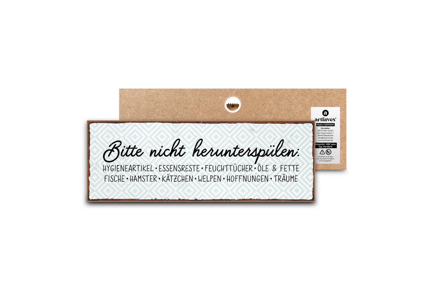 ARTFAVES Holzbild Schild mit Spruch - Bitte nicht herunterspülen - Bad, Badezimmer, WC ARTFAVES Holzbild Schild mit Spruch - Bitte nicht herunterspülen - Bad, Badezimmer, WC von ARTFAVES