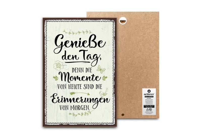 ARTFAVES Holzbild Schild mit Spruch - GENIESSE DEN TAG - Motivation, Glücklichsein ARTFAVES Holzbild Schild mit Spruch - GENIESSE DEN TAG - Motivation, Glücklichsein von ARTFAVES