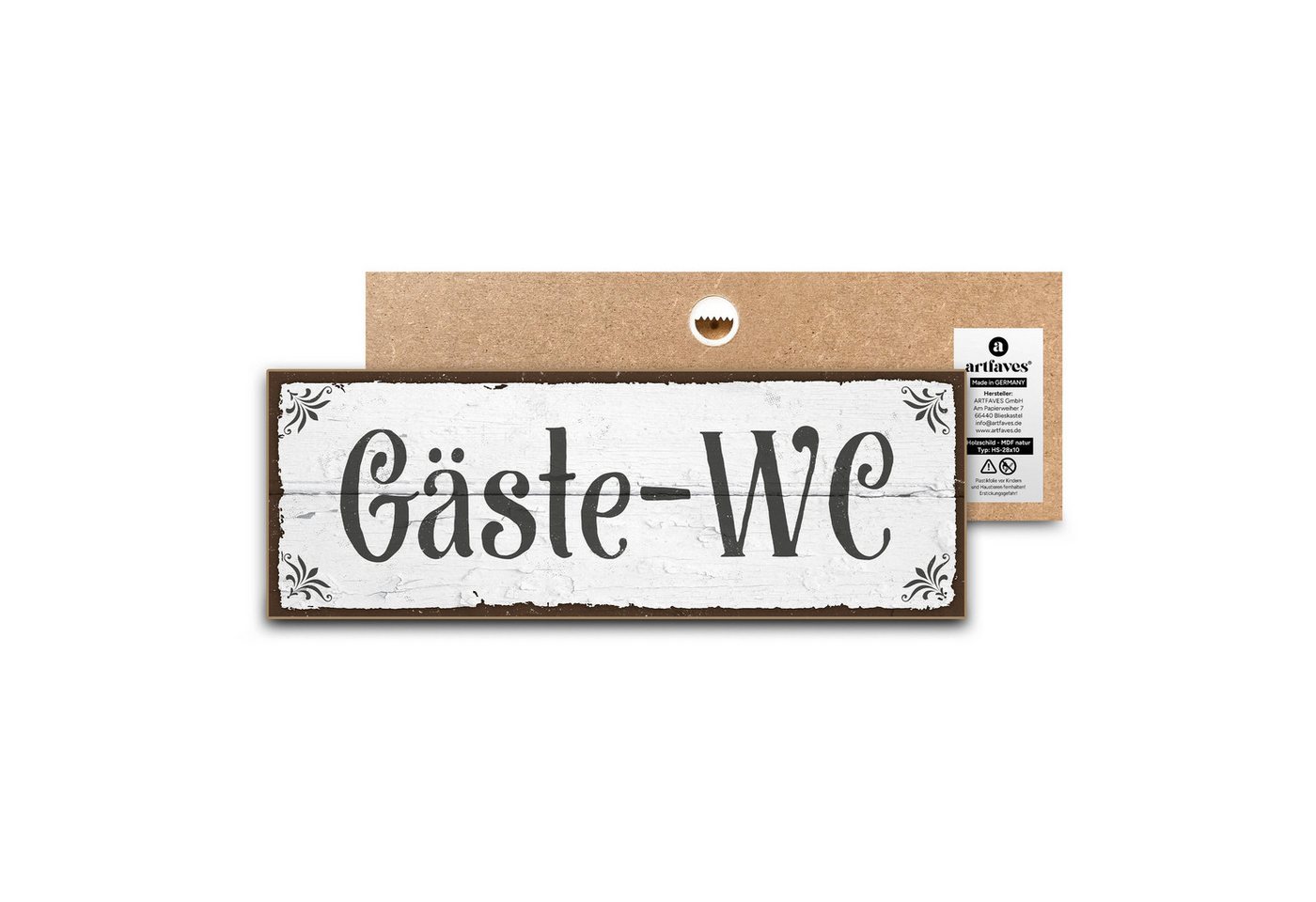 ARTFAVES Holzbild Schild mit Spruch - Gäste-WC - Bad, Badezimmer, WC, Toilette ARTFAVES Holzbild Schild mit Spruch - Gäste-WC - Bad, Badezimmer, WC, Toilette von ARTFAVES
