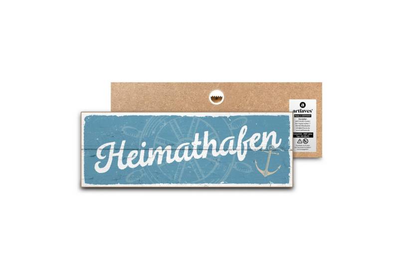 ARTFAVES Holzbild Schild mit Spruch - Heimathafen - Zuhause, Nordsee, Meer, Strandhaus ARTFAVES Holzbild Schild mit Spruch - Heimathafen - Zuhause, Nordsee, Meer, Strandhaus von ARTFAVES
