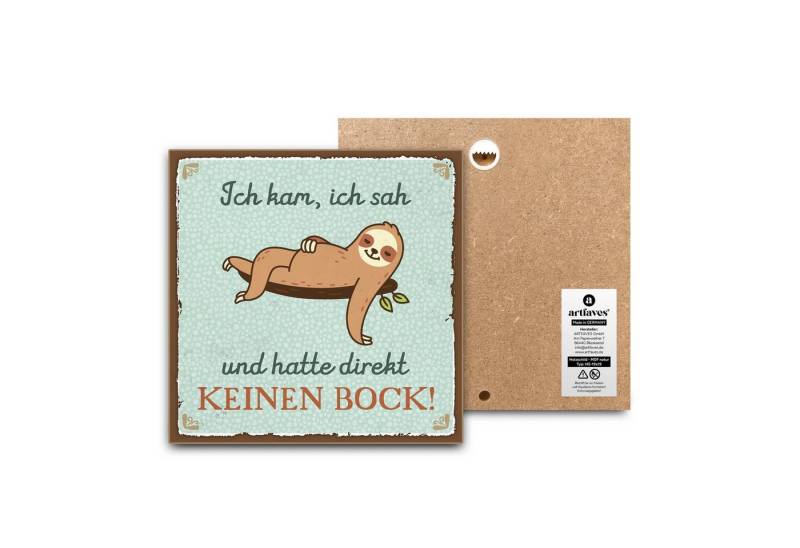 ARTFAVES Holzbild Schild mit Spruch - Ich kam, sah und hatte keinen Bock - Faultier, wit ARTFAVES Holzbild Schild mit Spruch - Ich kam, sah und hatte keinen Bock - Faultier, wit von ARTFAVES