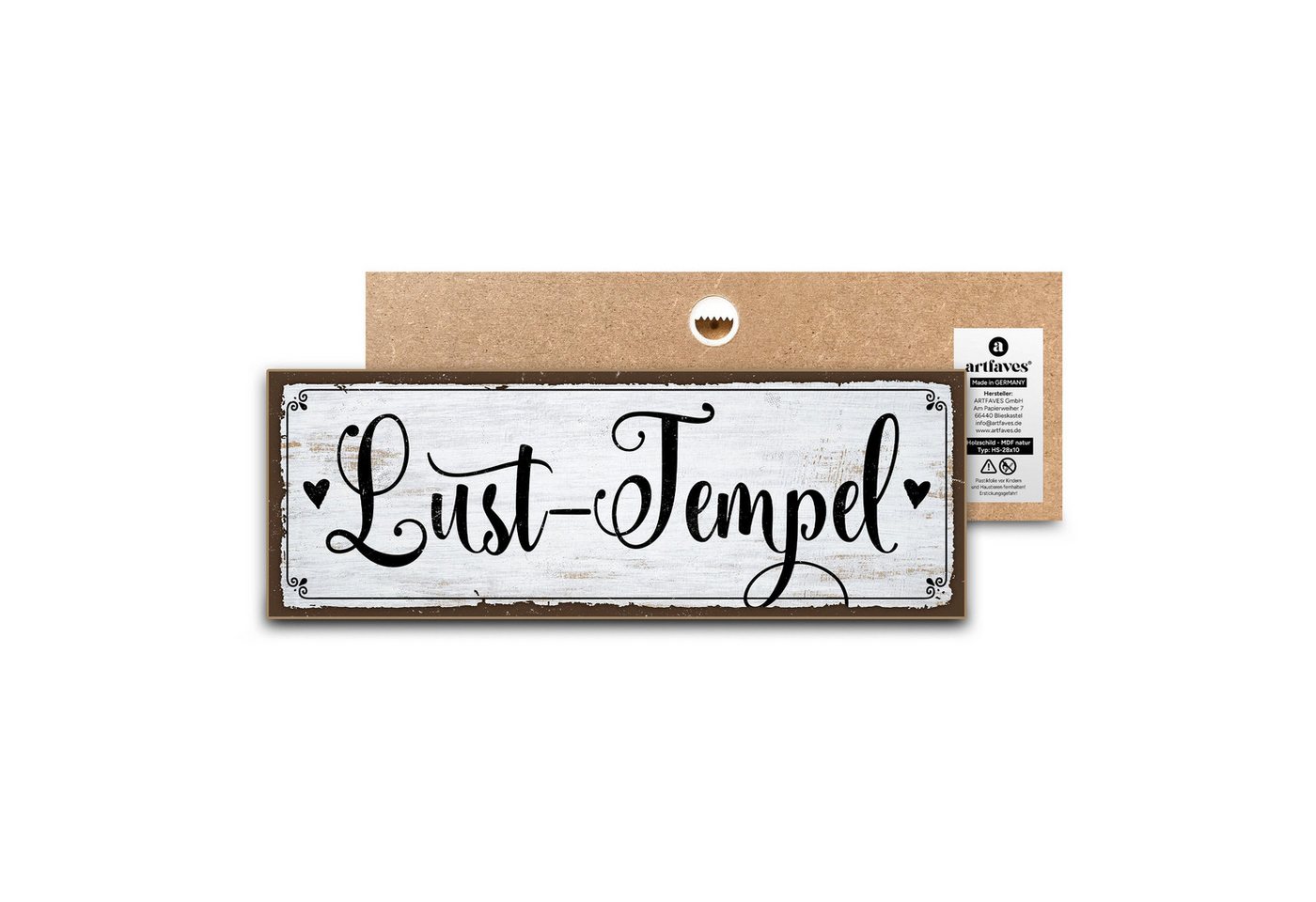 ARTFAVES Holzbild Schild mit Spruch - LUST-TEMPEL - witzige Sprüche ARTFAVES Holzbild Schild mit Spruch - LUST-TEMPEL - witzige Sprüche von ARTFAVES