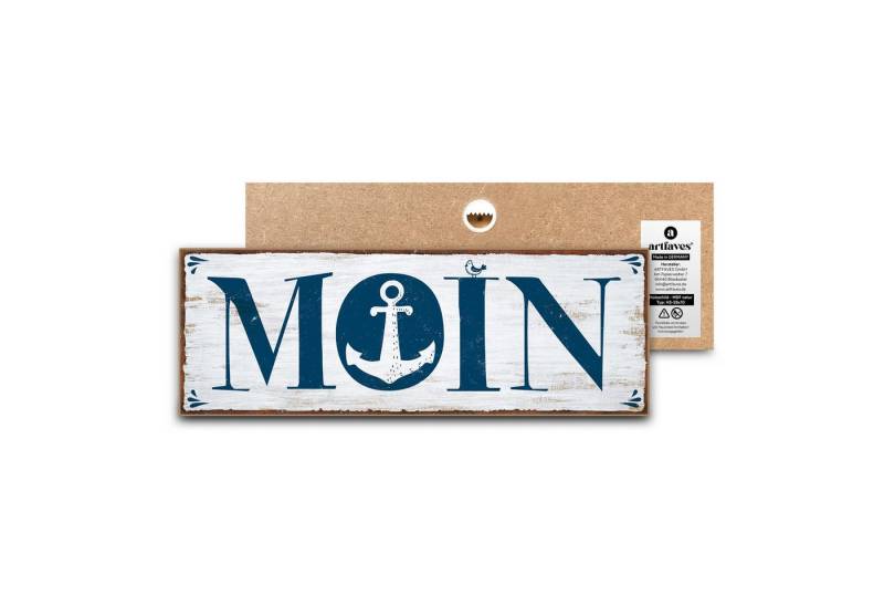 ARTFAVES Holzbild Schild mit Spruch - Moin - Hamburg, Nordsee, Meer, maritime Deko ARTFAVES Holzbild Schild mit Spruch - Moin - Hamburg, Nordsee, Meer, maritime Deko von ARTFAVES