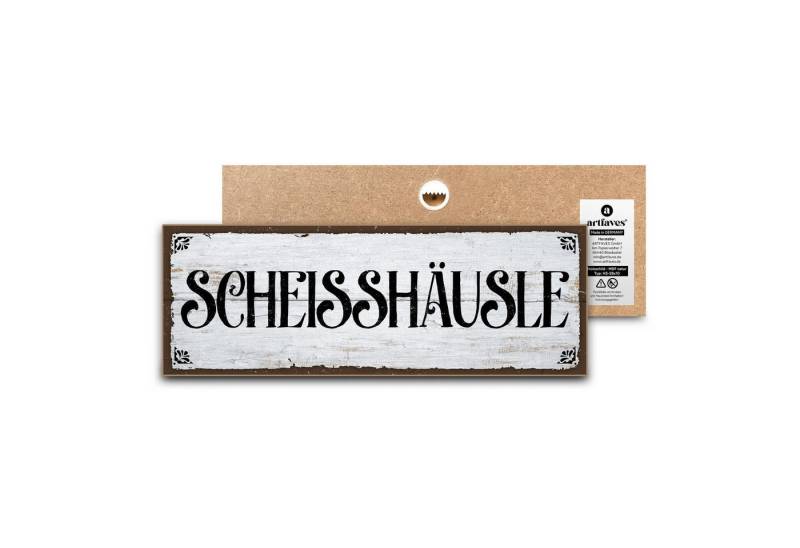 ARTFAVES Holzbild Schild mit Spruch - Scheisshäusle - Bad, Badezimmer, WC, Toilette, wit ARTFAVES Holzbild Schild mit Spruch - Scheisshäusle - Bad, Badezimmer, WC, Toilette, wit von ARTFAVES