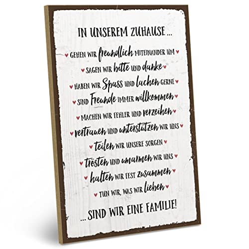 ARTFAVES® Holzschild mit Spruch - FAMILIENREGELN - IN UNSEREM ZUHAUSE | Shabby Chic Vintage Schild | Deko Geschenk zum Thema Familie, Zuhause | Größe: 19 x 28 cm ARTFAVES® Holzschild mit Spruch - FAMILIENREGELN - IN UNSEREM ZUHAUSE | Shabby Chic Vintage Schild | Deko Geschenk zum Thema Familie, Zuhause | Größe: 19 x 28 cm von ARTFAVES