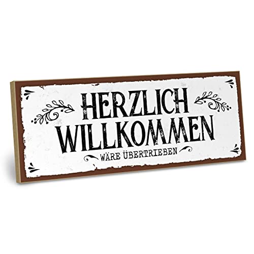 ARTFAVES® Holzschild mit Spruch - HERZLICH WILLKOMMEN | Shabby Chic Vintage Schild | Deko Geschenk zum Thema Familie, Zuhause | Größe: 28 x 10 cm ARTFAVES® Holzschild mit Spruch - HERZLICH WILLKOMMEN | Shabby Chic Vintage Schild | Deko Geschenk zum Thema Familie, Zuhause | Größe: 28 x 10 cm von ARTFAVES