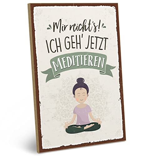 ARTFAVES® Holzschild mit Spruch - Mir REICHT'S! ICH GEH' JETZT MEDITIEREN | Shabby Chic Vintage Schild | Deko Geschenk zum Thema Meditation, Spiritualität, Achtsamkeit | Größe: 19 x 28 cm ARTFAVES® Holzschild mit Spruch - Mir REICHT'S! ICH GEH' JETZT MEDITIEREN | Shabby Chic Vintage Schild | Deko Geschenk zum Thema Meditation, Spiritualität, Achtsamkeit | Größe: 19 x 28 cm von ARTFAVES