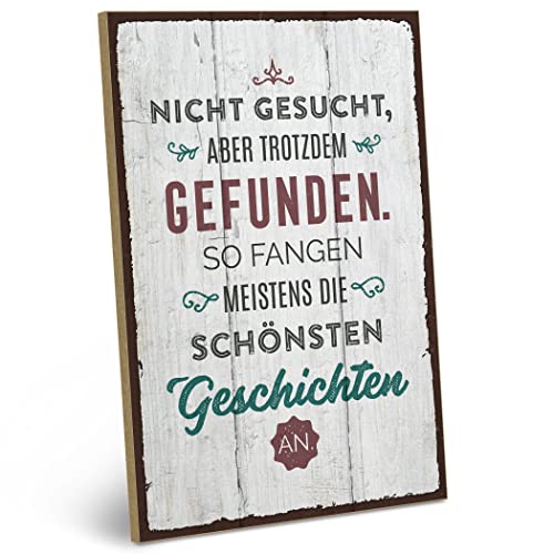 ARTFAVES® Holzschild mit Spruch - Nicht GESUCHT Aber GEFUNDEN | Shabby Chic Vintage Schild | Deko Geschenk zum Thema Hochzeit, Valentinstag, Kennenlerntag, Verlobung | Größe: 19 x 28 cm ARTFAVES® Holzschild mit Spruch - Nicht GESUCHT Aber GEFUNDEN | Shabby Chic Vintage Schild | Deko Geschenk zum Thema Hochzeit, Valentinstag, Kennenlerntag, Verlobung | Größe: 19 x 28 cm von ARTFAVES