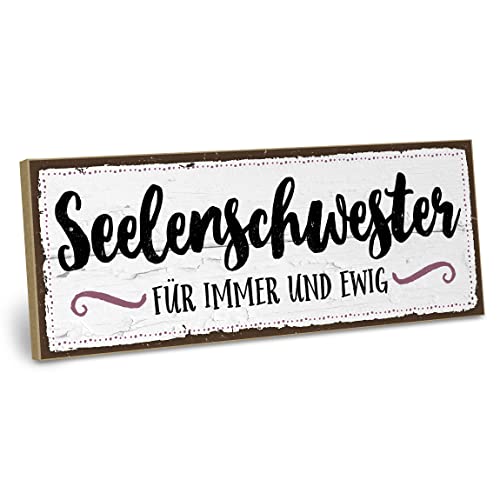 ARTFAVES® Holzschild mit Spruch - SEELENSCHWESTER | Shabby Chic Vintage Schild | Deko Geschenk zum Thema Freundschaft, Familie, Liebe | Größe: 28 x 10 cm ARTFAVES® Holzschild mit Spruch - SEELENSCHWESTER | Shabby Chic Vintage Schild | Deko Geschenk zum Thema Freundschaft, Familie, Liebe | Größe: 28 x 10 cm von ARTFAVES