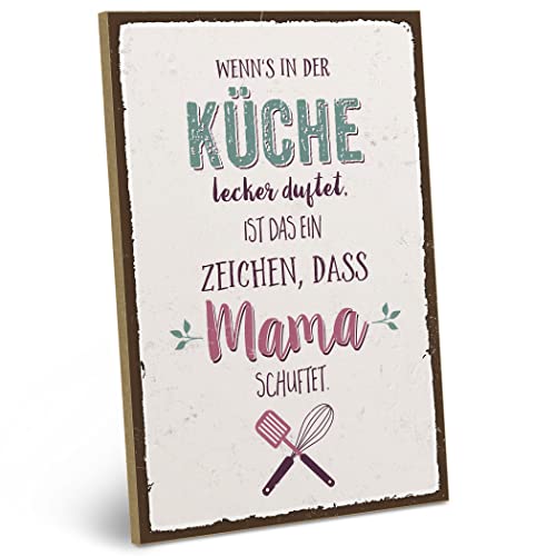 ARTFAVES® Holzschild mit Spruch - WENNS IN DER KÜCHE LECKER DUFTET | Shabby Chic Vintage Schild | Deko Geschenk zum Thema Familie, Mama, Zuhause, Haushalt | Größe: 19 x 28 cm ARTFAVES® Holzschild mit Spruch - WENNS IN DER KÜCHE LECKER DUFTET | Shabby Chic Vintage Schild | Deko Geschenk zum Thema Familie, Mama, Zuhause, Haushalt | Größe: 19 x 28 cm von ARTFAVES