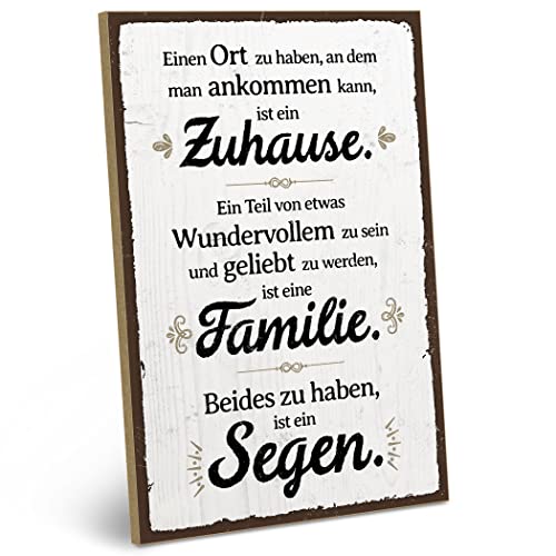 ARTFAVES® Holzschild mit Spruch - ZUHAUSE Familie SEGEN | Shabby Chic Vintage Schild | Deko Geschenk zum Thema Familie, Zuhause | Größe: 19 x 28 cm ARTFAVES® Holzschild mit Spruch - ZUHAUSE Familie SEGEN | Shabby Chic Vintage Schild | Deko Geschenk zum Thema Familie, Zuhause | Größe: 19 x 28 cm von ARTFAVES
