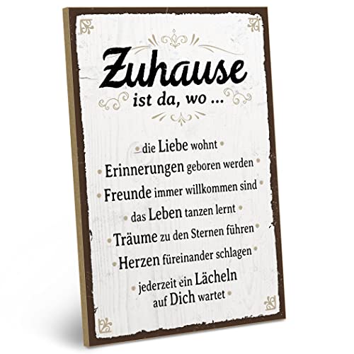 ARTFAVES® Holzschild mit Spruch - ZUHAUSE IST DA WO | Shabby Chic Vintage Schild | Deko Geschenk zum Thema Familie, Zuhause | Größe: 19 x 28 cm ARTFAVES® Holzschild mit Spruch - ZUHAUSE IST DA WO | Shabby Chic Vintage Schild | Deko Geschenk zum Thema Familie, Zuhause | Größe: 19 x 28 cm von ARTFAVES