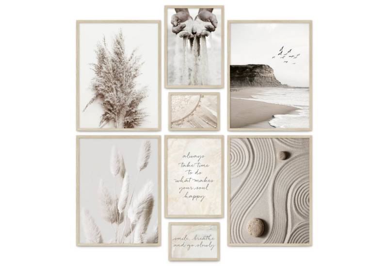 ARTFAVES Poster BEIGE DREAMS, (moderne Wandbilder, 8 St), verschiedene Größen im Set von ARTFAVES