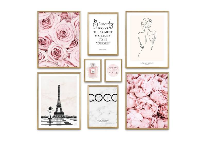 ARTFAVES Poster COCO ROSE, (moderne Wandbilder, 8 St), verschiedene Größen im Set von ARTFAVES