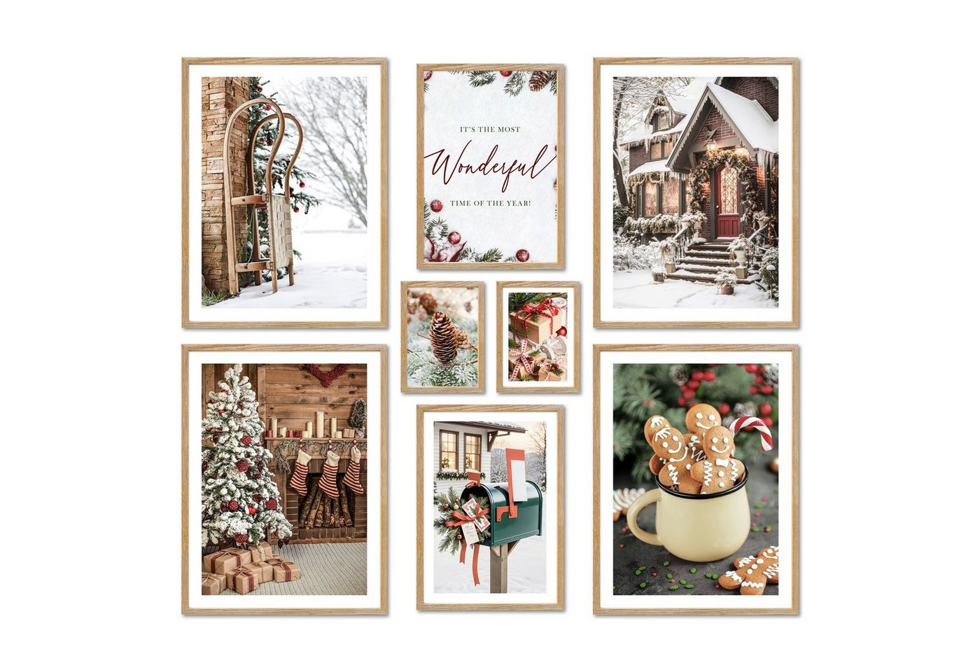 ARTFAVES Poster Set Christmas Time, Weihnachtsdeko, (8er Set), moderne Wandbilder als Bilderwand von ARTFAVES