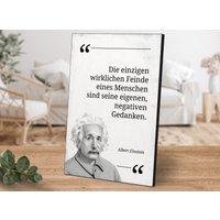 Holzbild Mit Spruch - Die Einzigen Wirklichen Feinde Albert Einstein Zitat Von Artfaves® von ARTFAVES