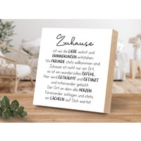 Holzbild Mit Spruch - Zuhause Ist Wo Die Liebe Wohnt Von Artfaves® von ARTFAVES