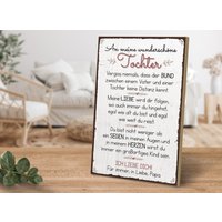 Holzschild Mit Spruch - An Meine Wunderschöne Tochter Papa Von Artfaves® von ARTFAVES