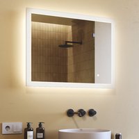 Artforma - Bathroom Mirror led 80x60cmWall mounted mirror with Touch Switch dual led von ARTFORMA