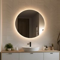 Runder Badezimmerspiegel, 60 x 60 cm, moderner LED-Spiegel, Wandbemalung, runder Spiegel, LED-Badbeleuchtung, neutralweiß von ARTFORMA