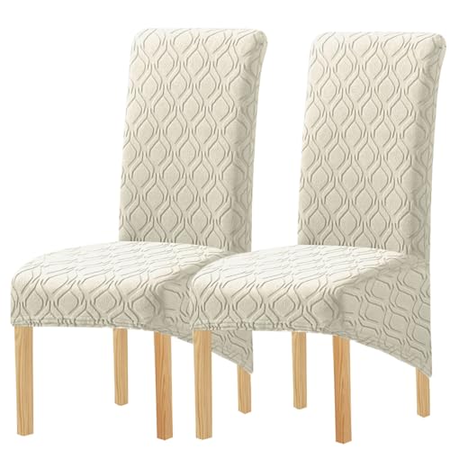 ARTGOS Hussen für Stühle Stretch Stuhlhussen Universal Sessel überzug,hussen Stuhl Abnehmbarer Stuhlbezug für Esszimmer,Hotel,Bankett,Partys Deko,Hochzeit-Beige,2 Pieces von ARTGOS