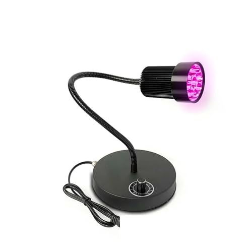 ARTGOS UV-LED-Lampe, 100W einstellbare UV-Ultraviolett-LED 405nm 365nm 395nm Aushärtungslampe Epoxidkleber Grünöl Harz Leiterplattenreparatur zur UV-Kleberhärtung (Color : 1 UK, Size : 365nm) von ARTGOS