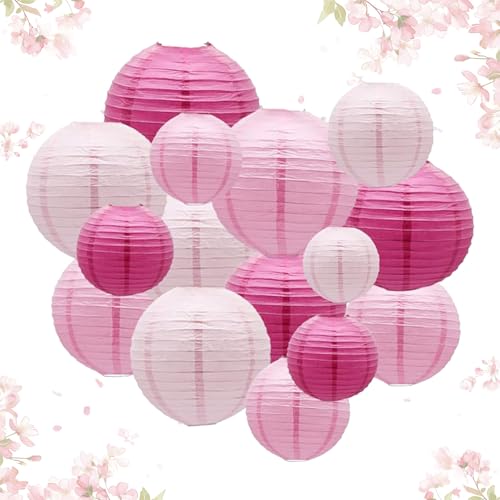ARTGUTS 15 Stück Rosa Weiße Papierlaterne Lampion rund Lampenschirm,Runde Papierlaterne für Braut Hochzeitsdekorationen Geburtstagsfeier Gartenparty Deko ARTGUTS 15 Stück Rosa Weiße Papierlaterne Lampion rund Lampenschirm,Runde Papierlaterne für Braut Hochzeitsdekorationen Geburtstagsfeier Gartenparty Deko von ARTGUTS