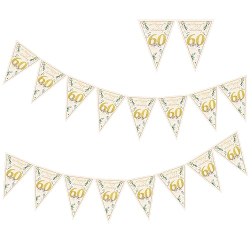 ARTGUTS 2 Stück 60. Deko Grün Gold, 60 Banner, Glückliche Banner Wimpel Fahnen, 60. Jahrestag Thema Party Dekoration liefert ARTGUTS 2 Stück 60. Deko Grün Gold, 60 Banner, Glückliche Banner Wimpel Fahnen, 60. Jahrestag Thema Party Dekoration liefert von ARTGUTS