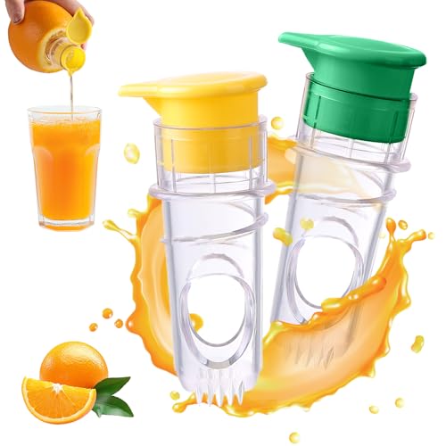 ARTGUTS 2 Stück Zitronenpresse Manuell,Handliche Zitruspresse,Handgerät Zitronenpresse Einschrauben, für Zitronen, Mandarinen, Orangen(Gelb und Grün) von ARTGUTS