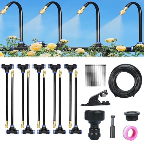 ARTGUTS 360° Curved Garden Automatic Irrigation System, Automatisches Bewässerungssystem Garten, Nebelbewässerungskit, für Landschaft, Flower Bed und Terrasse Pflanzen (10m) von ARTGUTS