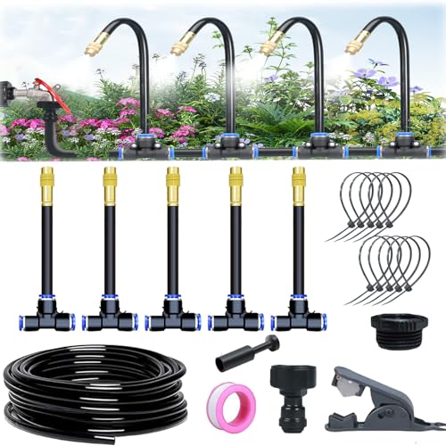 ARTGUTS 360° Curved Garden Automatic Irrigation System, Automatisches Bewässerungssystem Garten, Nebelbewässerungskit, für Landschaft, Flower Bed und Terrasse Pflanzen (5m) von ARTGUTS