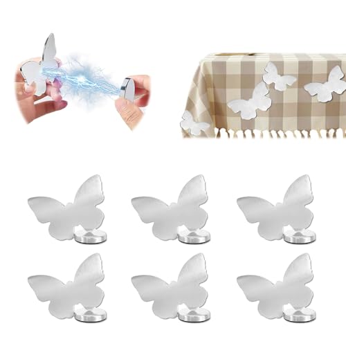 ARTGUTS 6 Stück Magnet Tischdeckenbeschwerer,Extra Schwer Magnetische Tischdeckenhalter,Tischdeckengewichte Draussen Tischdecke Beschwerer Edelstahl Tischtuchbeschwerer für Draußen (Schmetterlinge) von ARTGUTS