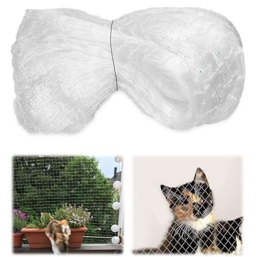 ARTGUTS Katzenschutznetz, Balkonnetz für Katzen Katzennetz Ohne Bohren, Stark Langlebig Katzennetz für Balkon, Weiß Katzennetz für Balkon, Außentüren und Fenster(5 x 5m) von ARTGUTS