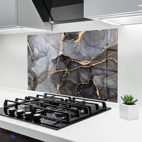 ARTHUB® Küchenrückwand aus Glas 60x100 cm, 5mm ESG | Spritzschutz, Glasplatte, Herdspritzschutz, Wandschutz für Herd, Hartglas, Abstrakte, Marmor, Abstract Marble von ARTHUB