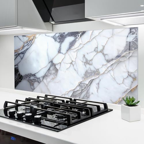 ARTHUB® Küchenrückwand aus Glas 60x120 cm, 5mm ESG | Spritzschutz, Glasplatte, Herdspritzschutz, Wandschutz für Herd, Hartglas, Abstrakte, Marmor, Marble Glass von ARTHUB